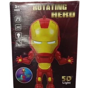 Figura de Iron Man con luces 5D y base giratoria.