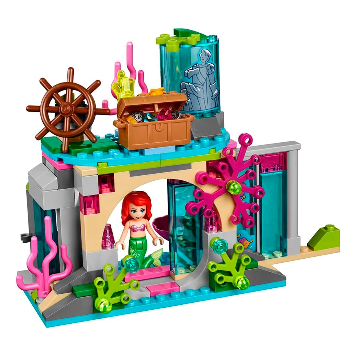 Set de construcción submarina con princesa sirena y accesorios.