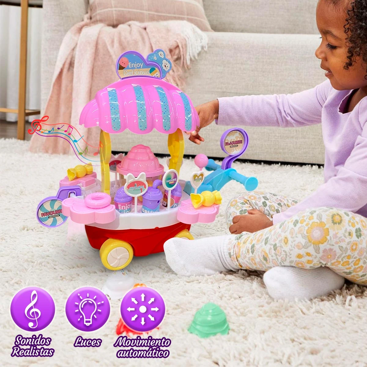 Niña jugando con Carrito 910253
