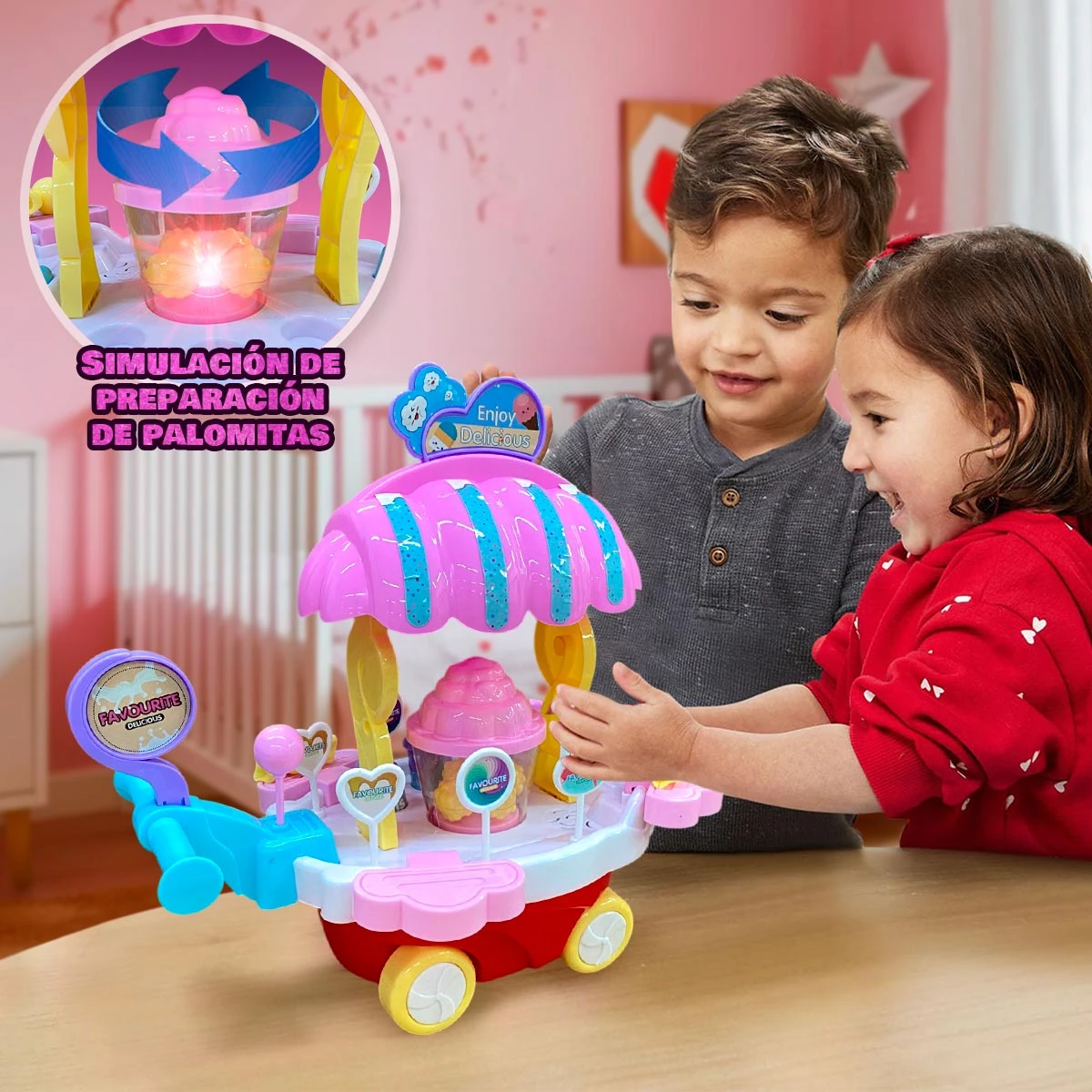 Niños jugando con carrito 910253