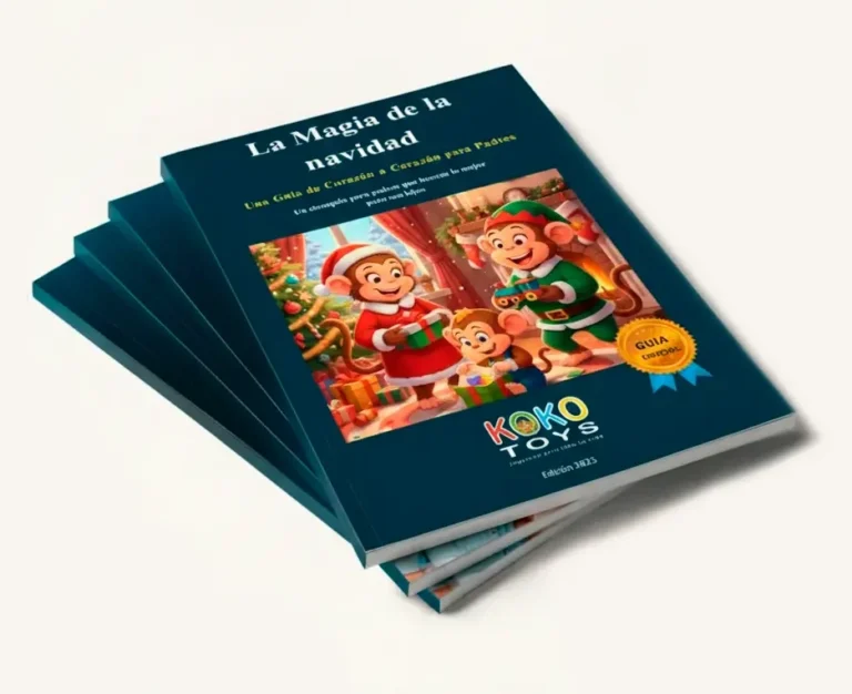 Portada de guía navideña con ilustraciones de monos celebrando.