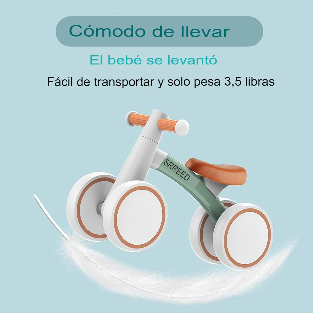 Bicicleta de equilibrio SEREED ligera sobre fondo azul.