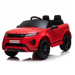 Carro montable infantil Land Rover Evoque en color rojo.
